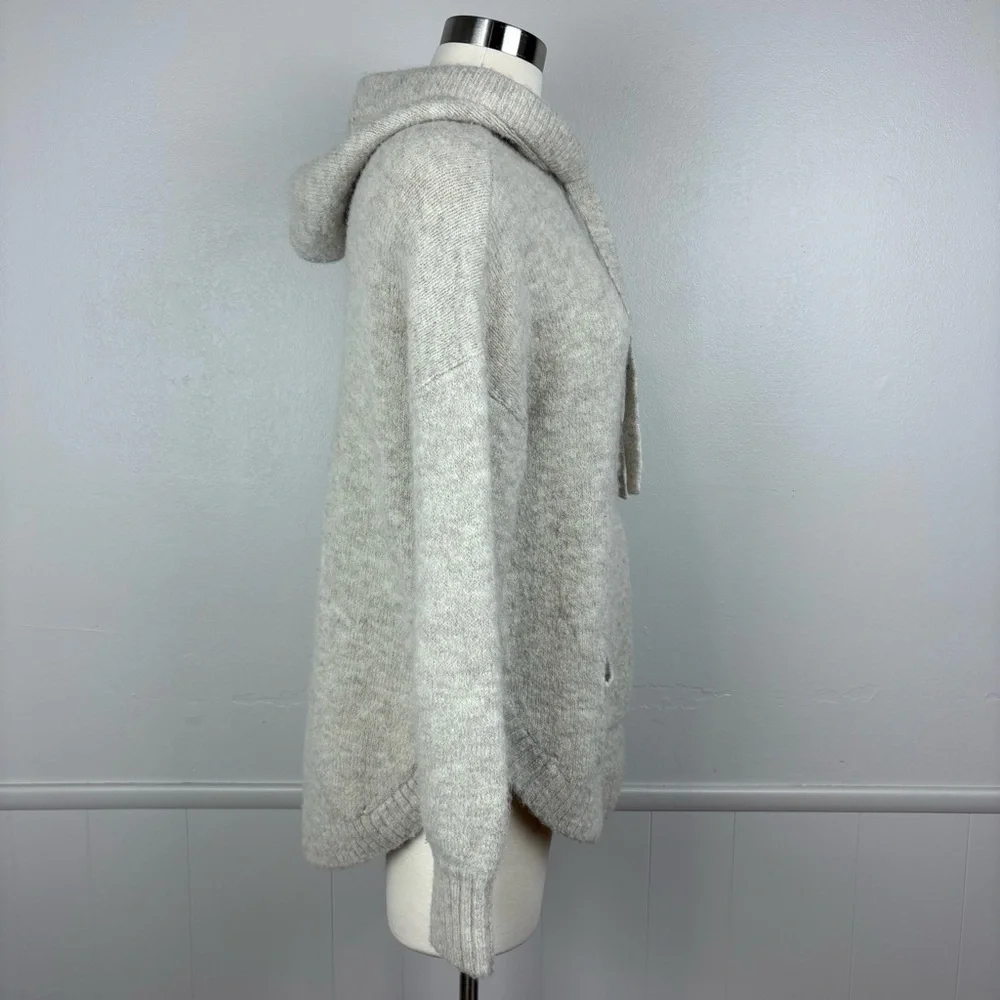 Madewell Wilmington‎ Hoodie Sweater Pullover Size S Oatmeal Beige Pockets Wool